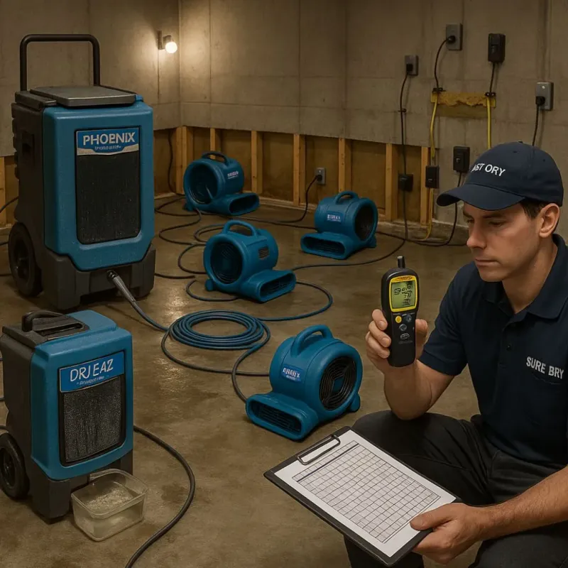 Structural Drying and Dehumidification process in Coldwater, MS